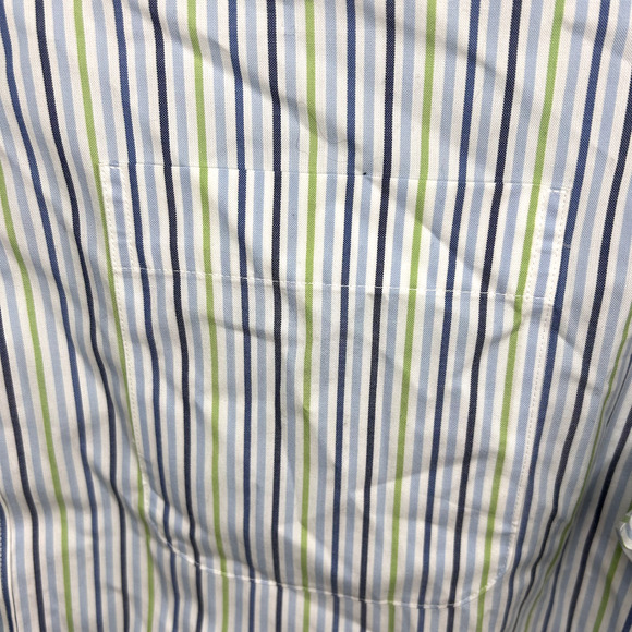 Eddie Bauer Button Down Shirt Mens XL Blue Green Stripes Easter Spring Dressy - Picture 11 of 15